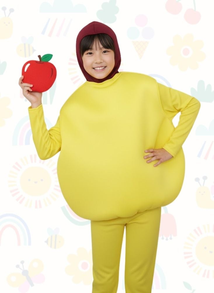 بريميم زي فاكهة التفاح للأطفال – زي تنكري ممتع على شكل شخصية طعام للمناسبات والحفلات المدرسية - Image 1